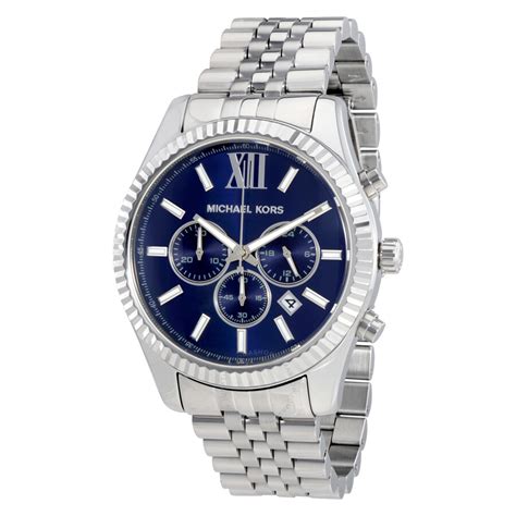 michael kors lexington chronograph navy dial men's watch mk8280